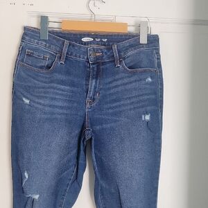 Old Navy Women's Distressed Blue Skinny Jeans